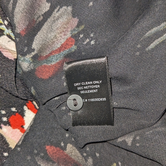 Rebecca Taylor Long Sleeve Button Front Tie Waist Floral Print Dress Women's 8 - Picture 10 of 11